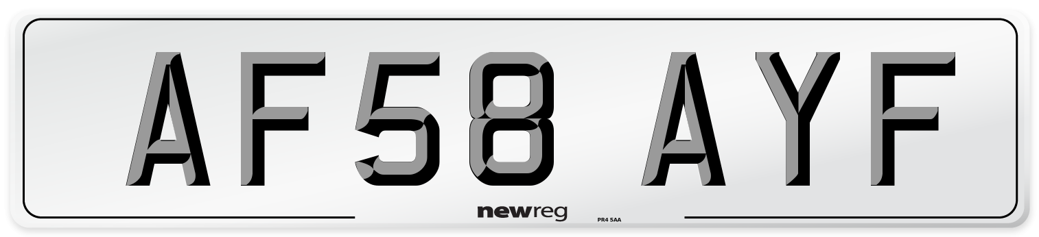AF58 AYF Number Plate from New Reg